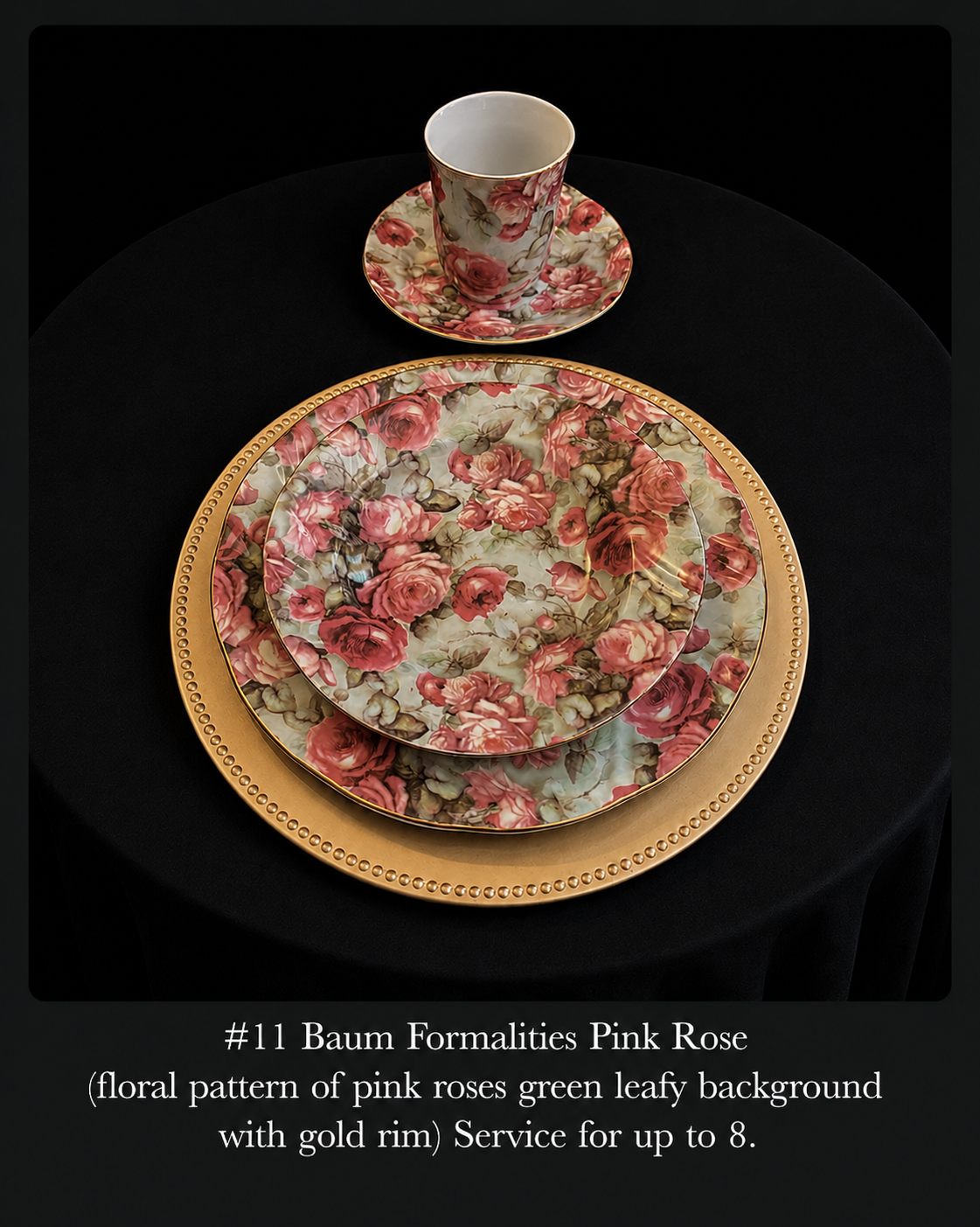 #11 Baum Formalities Pink Rose fine china set