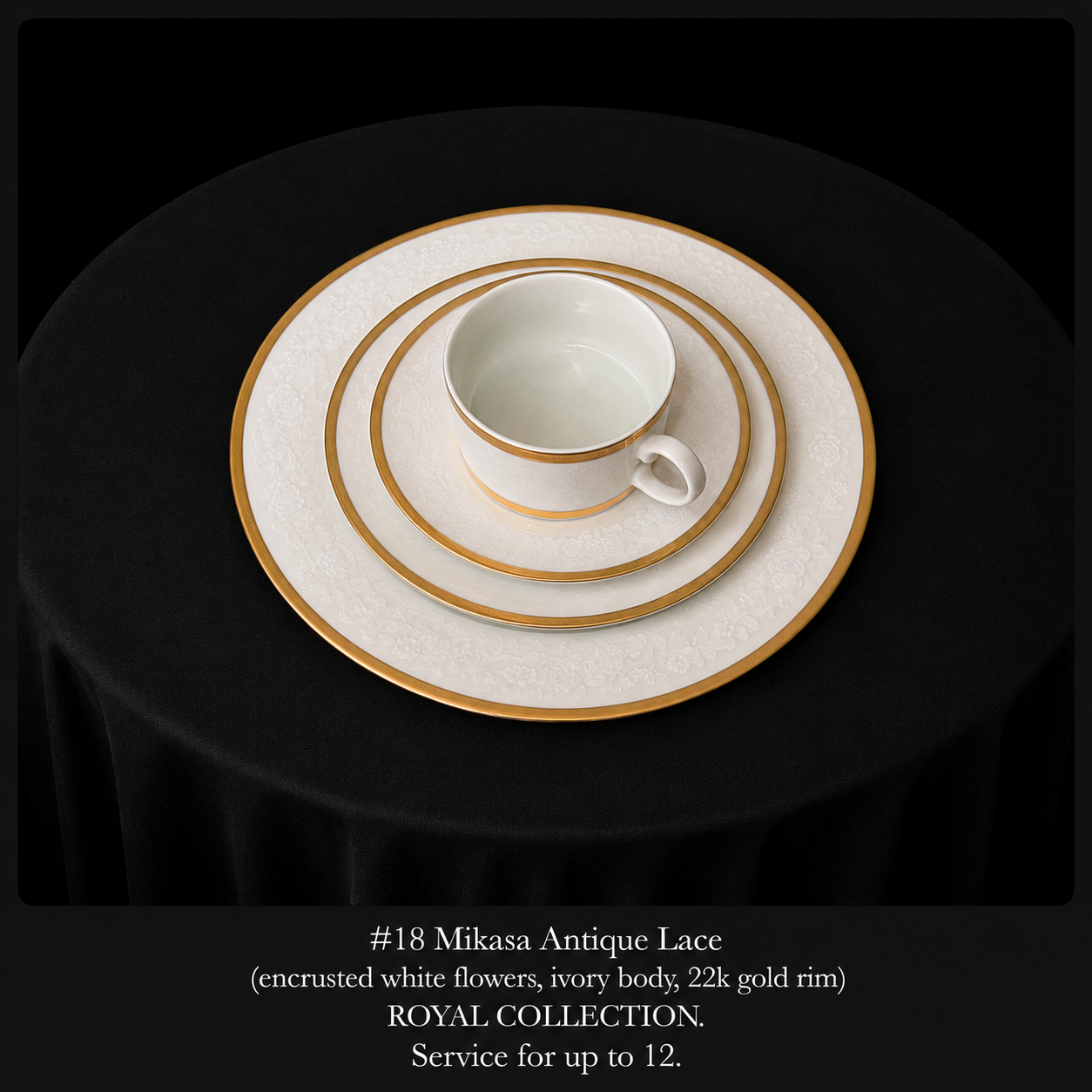 #18 Mikasa Antique Lace fine china set